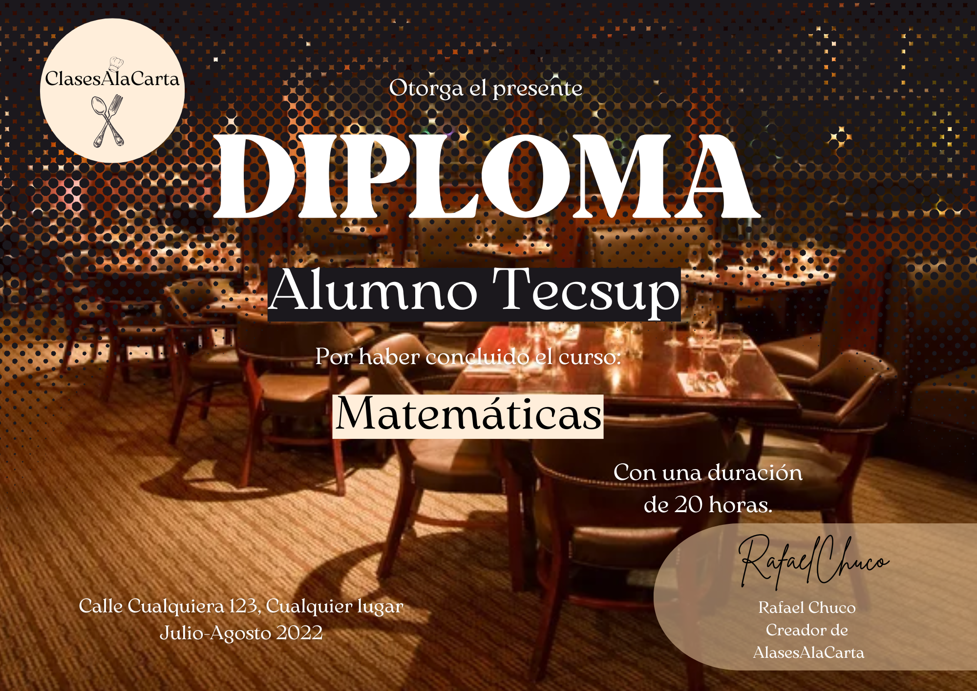 Ejemplo de certificado